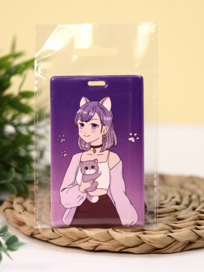 Держатель для карт аниме «Cute cat Girl»