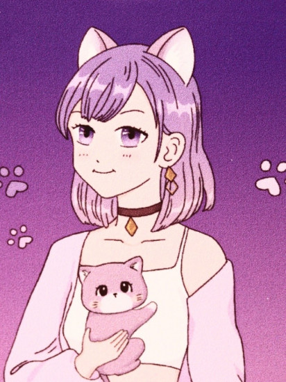 Держатель для карт аниме «Cute cat Girl»