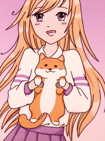 Держатель для карт аниме «Love corgi girl»