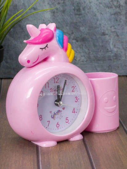 Часы-будильник с подставкой для канцелярии «Rainbow unicorn»