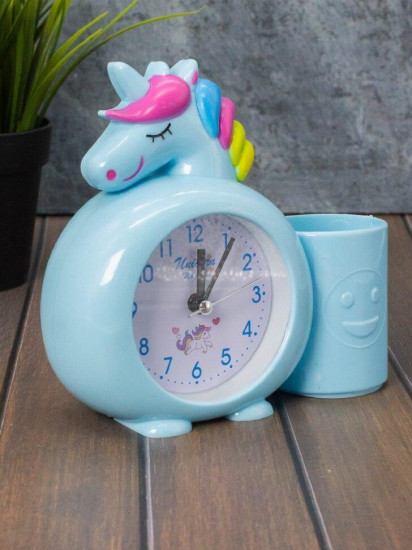 Часы-будильник с подставкой для канцелярии «Rainbow unicorn»