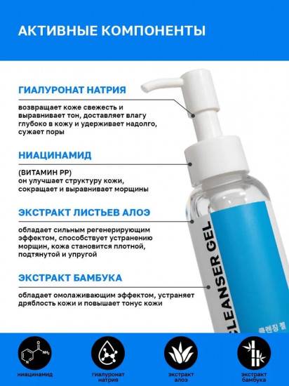 Гель для умывания с гиалуроновой кислотой «Cleanser gel»