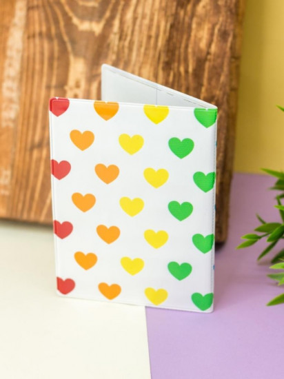 Обложка для паспорта «Multicolored hearts»