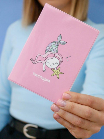 Обложка для паспорта «Mermaid pink»
