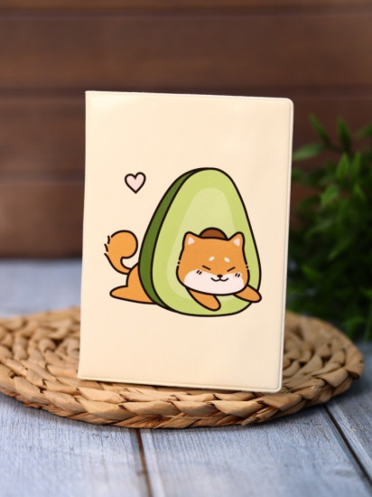 Обложка для паспорта «Shiba inu avocado»