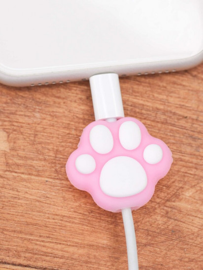 Насадка для провода защитная «Сat's paw», pink