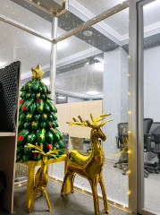 Набор для новогоднего декора из алюминиевой фольги «Надувная ёлка и два оленя» - Фото 1