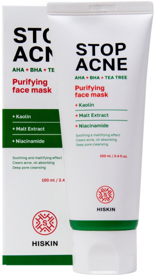 Маска для лица очищающая «Stop Acne AHA + BHA + Tea tree purifying face mask»