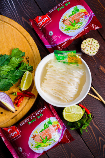 Рисовая лапша быстрого приготовления со вкусом говядины «Pho Bo»
