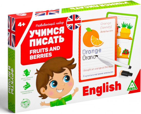 Игра настольная «Учимся писать. Fruits and berries»