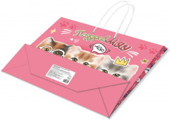 Пакет подарочный «Котики на розовом» - Фото 2