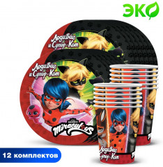Набор посуды одноразовой «Леди Баг и Супер-Кот» - Фото 1