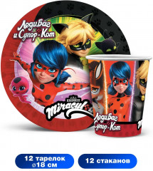 Набор посуды одноразовой «Леди Баг и Супер-Кот» - Фото 2