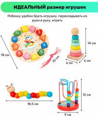 Набор игрушек развивающих «Монтессори» - Фото 3