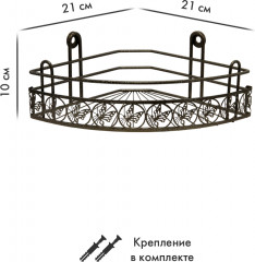 Полка для ванной комнаты угловая - Фото 3