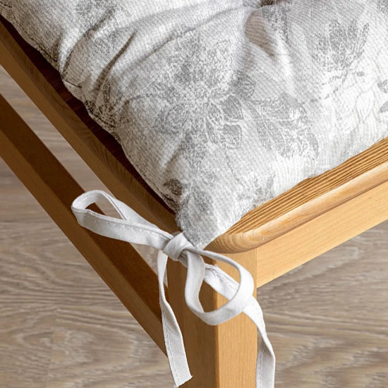 Подушка на стул с тафтингом «Grey jacquard»