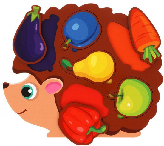 Игрушка развивающая вкладыш «Ежик собирает урожай»