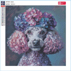 Мозаика алмазная «Пудель и гортензии» - Фото 2