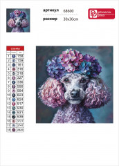 Мозаика алмазная «Пудель и гортензии» - Фото 3