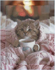 Мозаика алмазная «Котенок в пледе» - Фото 2