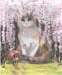 Мозаика алмазная «Кот в сакуре» - Фото 2