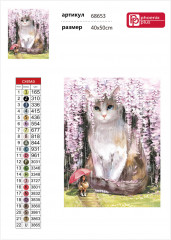 Мозаика алмазная «Кот в сакуре» - Фото 3