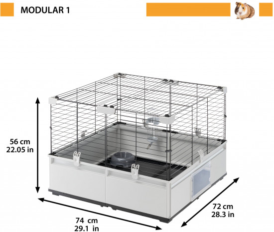Клетка для кроликов и морских свинок модульная с аксессуарами «Modular 1»