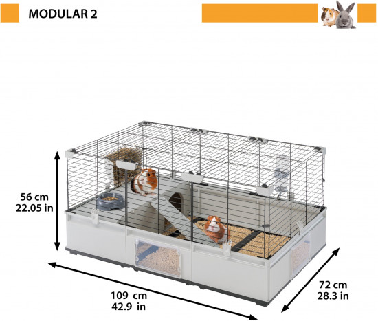 Клетка для кроликов и морских свинок модульная с аксессуарами «Modular 2»