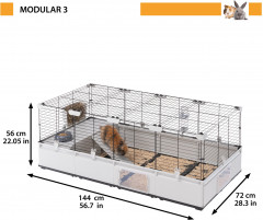 Клетка для кроликов и морских свинок модульная с аксессуарами «Modular 3» - Фото 1