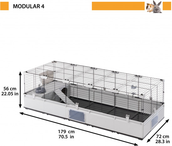 Клетка для кроликов и морских свинок модульная с аксессуарами «Modular 4»