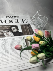 Декоративная фигурка «Букет тюльпанов в велосипеде» - Фото 1