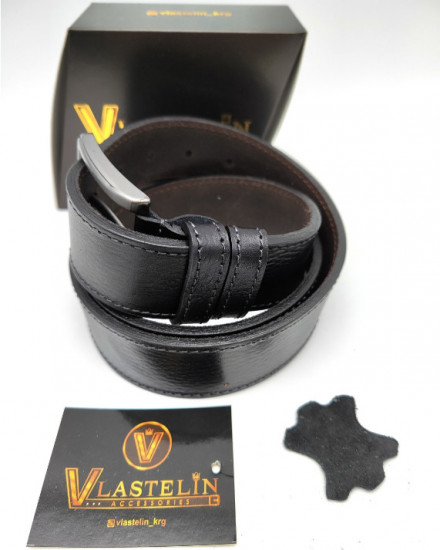 Ремень мужской «Leather Belt Black+Black Luxury»