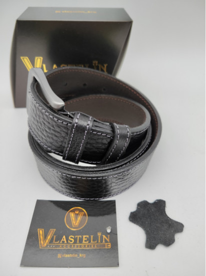 Ремень мужской «Leather Belt Grey+Black Premium»