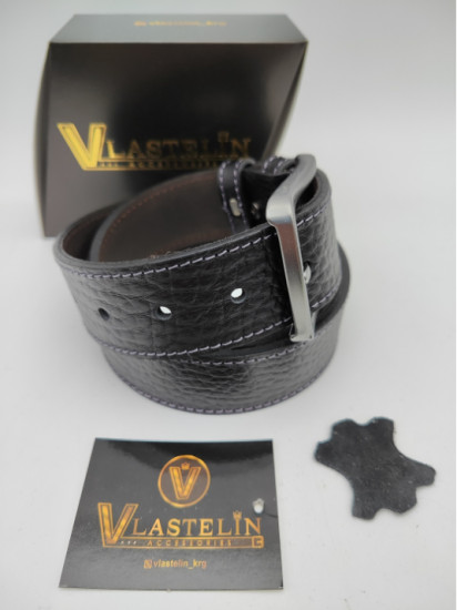 Ремень мужской «Leather Belt Grey+Black Premium»
