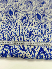 Ткань плательная «Штапель» бело-синий, плотность 100 гр, отрез 1 метр - Фото 1