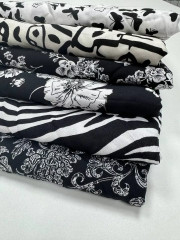 Ткань плательная «Штапель» черно-белый, плотность 100 гр, отрез 1 метр - Фото 2