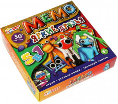 Игра карточная 5 в 1 «Мемо. Яркие друзья» - Фото 1