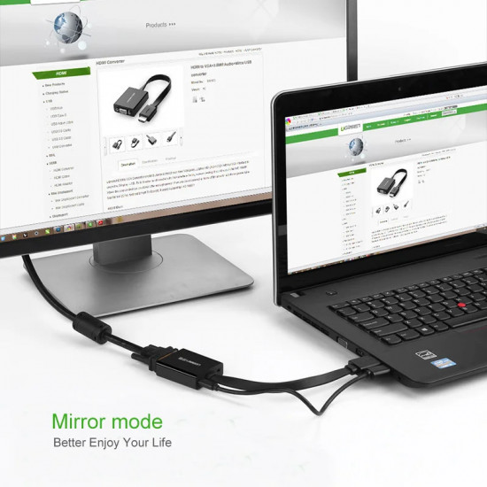 Конвертер Ugreen HDMI на VGA Adapter MM103