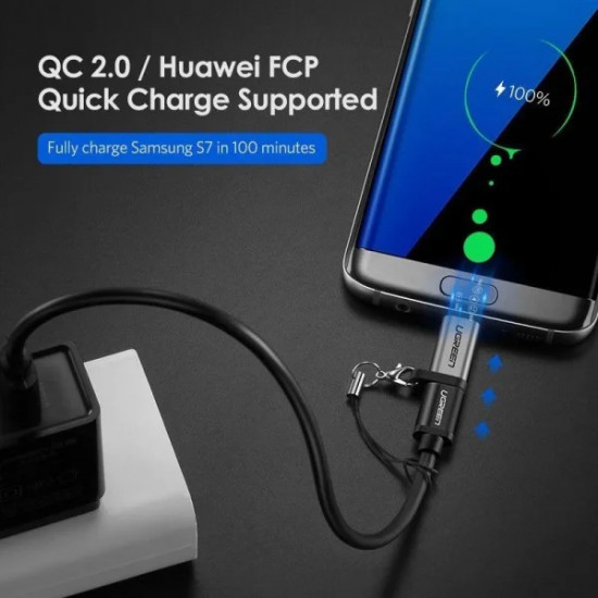 Переходник Ugreen MicroUSB(m) - USB 3.1(f) Type C US282 (50590)