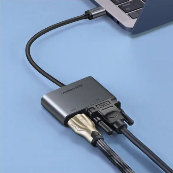 Конвертер Ugreen USB 3.1(m) Type C на HDMI + VGA CM162 (50505)