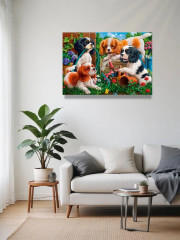 Пазл «Щенки спаниеля в саду» - Фото 3