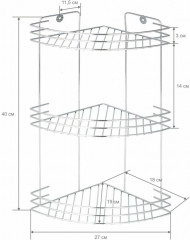 Полка для ванной комнаты угловая W2672C - Фото 1