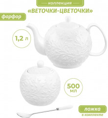 Сервиз чайный «Веточки-цветочки» - Фото 2