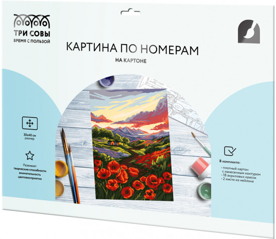 Картина по номерам «Луг с маками»