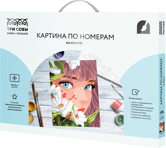 Картина по номерам «Аниме девушка с цветами»