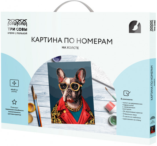 Картина по номерам «Бульдог на стиле»