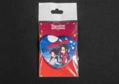 Значок «Благословение небожителей. Чиби под зонтом. Сердце» - Фото 1