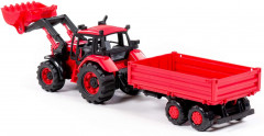 Трактор с погрузчиком и бортовым прицепом - Фото 2