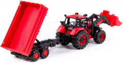 Трактор с погрузчиком и бортовым прицепом - Фото 3