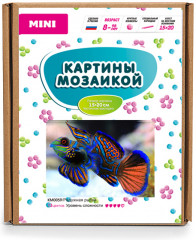 Картина-открытка мозаикой «Радужная рыбка» (15×20 см) - Фото 1